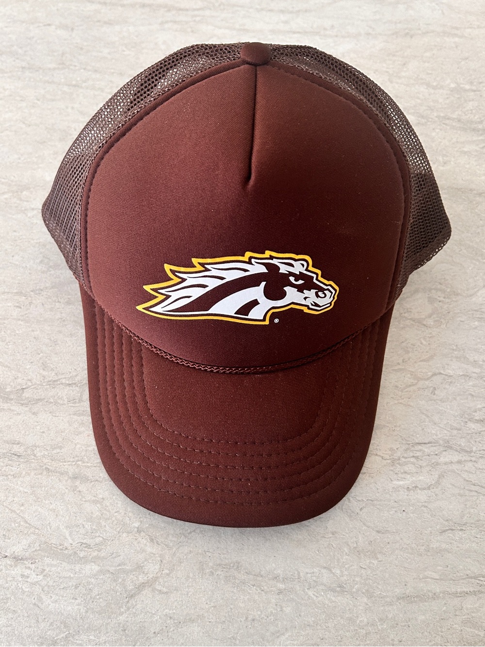 OTTO Brown Trucker Hat with Western Michigan University Bronco Logo